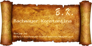 Bachmayer Konstantina névjegykártya